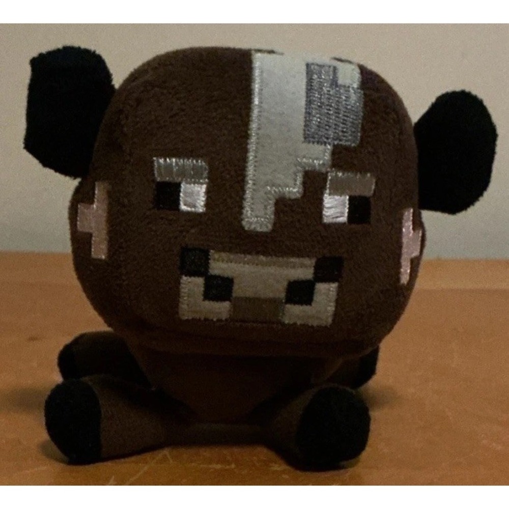 Mojang Jazwares Minecraft 6" Cute Brown Baby Cow Stuffed Animal Plush 2014